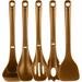 NutriChef Kitchen Cooking Utensils Set - Includes Solid Spatula, Pasta Fork, Solid Spoon, Slotted Spoon() Nylon in Brown | Wayfair NCWSTKBRUTENS
