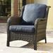 Dovecove Gretna Patio Chair w/ Cushions Wicker/Rattan in Gray/Brown | 34.05 H x 29.52 W x 33.66 D in | Wayfair EFDF289713504BF690FA3E954EA6C130