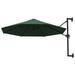 Arlmont & Co. Wall Mounted Outdoor Umbrella Parasol Patio Sunshade Garden Sun Shelter Metal in Green | 51.6 H x 118.1 W x 118.1 D in | Wayfair