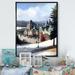 Wildon Home® Mont Tremblant Winter Season II - Print on Canvas Metal in Blue/Brown/Gray | 32 H x 16 W x 1 D in | Wayfair
