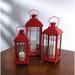 Rosalind Wheeler 3 Piece Metal Tabletop Lantern Set Metal in Red | 7.84 H x 3.15 W x 3.15 D in | Wayfair 5A7F33230F5C454DA1D908D7C8920F77