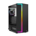 NOX XTREME PRODUCTS Infinity Gamma - Mid-Tower ATX/M-ATX/ITX ARGB Dynamic Rainbow, Seitenteil aus gehärtetem Glas, 120-mm-ARGB-Lüfter vorinstalliert, USB 3.0, schwarz