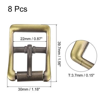 8Pcs Single Prong Belt Buckle Square Center Bar Buckles for Belt