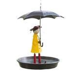 Creative Hanging Bird Feeder Girl With Umbrella Tray Outdoor Garden Yard Decoration