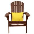Zimtown Wood Folding Chair Adirondack Chair Outdoor Wooden Seat with Armrest Carbonized Color Brown