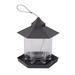 Feeder Hanging Bird Food Feeder Gazebo for Garden Yard Outside Decoration Hexagon Shaped with Roof 2.2 lbs Capacity gray