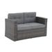 Patio Outdoor Loveseat All Weather Wicker Rattan Furniture Sofa Corner Chair with Cushions Additional Seats for Sectional Sofa Set Gray