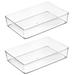 HOMEMAXS 2pcs Versatile Clear Drawer Organizer Tray Household Clear Desk Organizer Tray