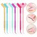 Hesroicy 100Pcs Grafting Eyelashes Tool Convenient Mini Multifunctional 3-in-1 Safe Makeup Accessory Plastic Y Type Eyelash Picker Wand for Novice