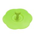 Reusable Airtight Seal Cover Lovely Heart-shaped Tea Coffee with Spoon Holder Drinking Cup Cover Silicone Cup Lid GREEN