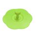 Reusable Airtight Seal Cover Lovely Heart-shaped Tea Coffee with Spoon Holder Drinking Cup Cover Silicone Cup Lid GREEN