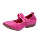 Solid color Slope heel Dance Shoes for Women Leisure Women s Summer Soft Sole Solid color Non Slip Wedges Round Toe Breathable Dancing Shoes Hot Pink