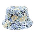 Odeerbi Hawaii Beach Hats for Women 2024 Reversible Bucket Hat for Sun Protection Cotton Fishing Hat Sun Hat Flower Pattern Hat Outdoor Fisherman s Hat Blue
