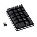 2.4G Wireless Mechanical Numeric Keypad Gaming Keypad 21 Keys Portable Keypad Extended Layout Black Keyboard for Laptop Notebook