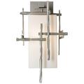 Tura 16.4" High Opal Glass Coastal Burnished Steel Outdoor Sconce