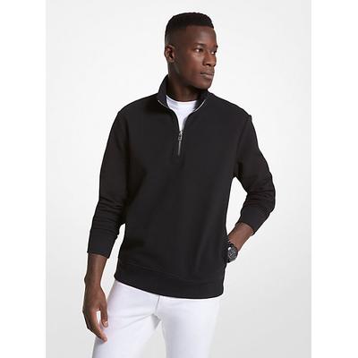 Michael Kors Cotton Blend Half-Zip Sweater Black M