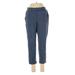 Lands' End Casual Pants - High Rise Straight Leg Boyfriend: Blue Bottoms - Women's Size Medium Petite