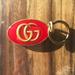 Gucci Accessories | Authentic And New - Gucci Gg Red Enamel Oval Keychain | Color: Gold/Red | Size: Os