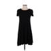 Old Navy Casual Dress - A-Line Crew Neck Short sleeves: Black Print Dresses - Women's Size X-Small