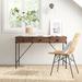 Wycombe 2 Piece Rectangular Writing Desk Office Set in Brown Laurel Foundry Modern Farmhouse® | 30" H x 47" W x 23" D | Wayfair