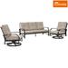 Peak Home Furnishings 3 Pieces Outdoor/Indoor Patio Aluminum Swivel Conversation Seating Group w/ Sunbrella Cushions For 5 Person Metal/Rust | Wayfair