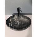 QieRao Marble Ceramic Oval Vessel Bathroom Sink | 6 H x 23.6 W x 16 D in | Wayfair 1308