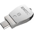 Emtec T250B USB flash drive 8 GB USB Type-A / Micro-USB 2.0 Stainless