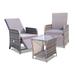 Winston Porter Heydan 3 Piece Seating Group w/ Cushions Synthetic Wicker/All - Weather Wicker/Wicker/Rattan in Gray | Outdoor Furniture | Wayfair