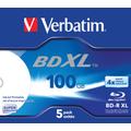 Verbatim BD-R XL 100GB* 4x Wide Inkjet Printable 5 Pack Jewel Case