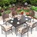 Bloomsbury Market Afra Rectangular 6 - Person Aluminum Outdoor Dining Set w/ Cushions Metal in Brown | 68.9 W x 36.22 D in | Wayfair