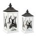 Loon Peak® 2 Piece Glass Tabletop Lantern Set Wood/Glass in Black/Brown | 22.75 H x 10.25 W x 10.25 D in | Wayfair 32D56BE45E064E1A924A06562DC1C36C