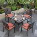 Canora Grey Shawsville Square 4 - Person 35.43" Long Aluminum Outdoor Dining Set Metal in Gray | 35.43 W x 35.43 D in | Wayfair