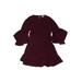 Habitual Casual Dress - A-Line Crew Neck Short sleeves: Burgundy Print Dresses - Women's Size 7