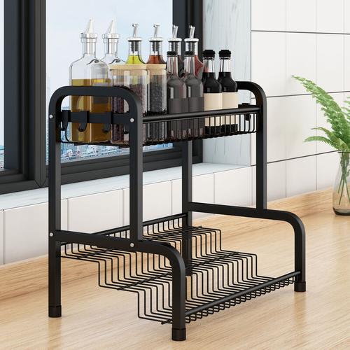 Aufun – Gewürzregal , 4 Entagen Gewürz Organizer Regal stehende, für Gewürzdose Flasche,