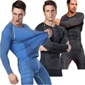 Ensemble de course à rayures à séchage rapide pour hommes combinaisons de sport à Compression