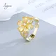 Bague de fiançailles plaquée or blanc 18 carats Rose Jaune Classique Rotterdam Kling Zinsons