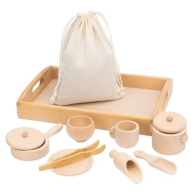 Jouets de cuisine éducatifs Montessori 8 pièces bac sensoriel matériel en bois sûr pour vos