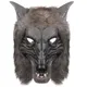 Masque de Costume de loup-garou masque de loup réaliste avec masque d'halloween en fausse fourrure