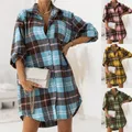 Chemise longue en coton et lin pour femmes chemise surdimensionnée ample boutons tunique haut