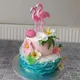 Décoration de gâteau en forme de flamant rose tropical décoration de fête d'anniversaire pour