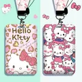 Sanrio – porte-cartes dessins animés Hello Kitty étui de protection suspendu au cou pour étudiant