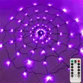 Guirlande lumineuse en toile d'araignée à piles/USB étanche avec télécommande pour décoration de