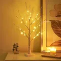 Lampe de Table en forme de bouleau blanc chaud lumière Led féerique décoration de pâques Branches