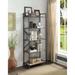 Itzel 5-Tier Wood&Metal Bookshelf in Antique Oak & Sandy Gray