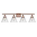 Innovations Lighting 916-4W-11-38 Cone Vanity Cone 4 Light 38 Wide Vanity Light - Copper