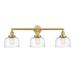 Innovations Lighting Bell 3 Light 32 Bath Vanity Light Satin Gold/Clear Deco Swirl