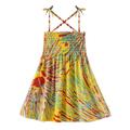 FRSASU Kids Dress clearance Summer Toddler Sleeveless Sling Dress Graphic Print Children s Clothing Yellow 2-3 Years