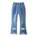 Baby Deals Spring Savings!Flare Jeans Girls Baggy Bootcut Jeans for Girls Plus Size Jeans for Kids Girls Bell Pants Fashion Cute Sweet Boe Trousers Jeans Girls Bell Bottom Jeans Clearance