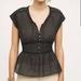 Anthropologie Tops | Anthropologie Hd In Paris Merce Peplum Buttoned Silk Blend Blouse | Color: Black/White | Size: 12