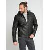 Bikerjacke MAZE "42021310", Herren, Gr. M, schwarz, Obermaterial: 100% Lammleder / Futter: 100% Baumwolle / Ärmelfutter: 100% Polyester / Kapuze: 52% Baumwolle; 48% Polyester, Jacken